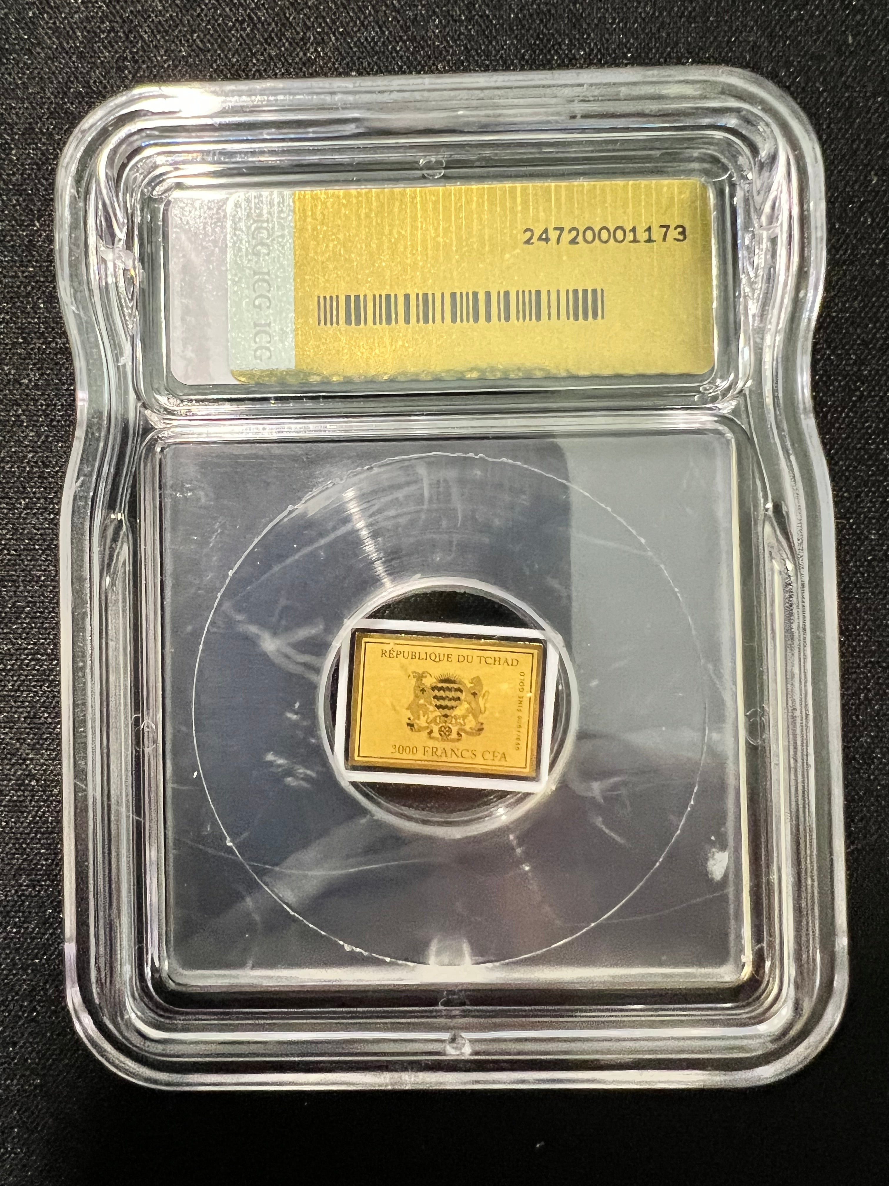 ICG MS70 3K Francs Republic of Chad .999 fine