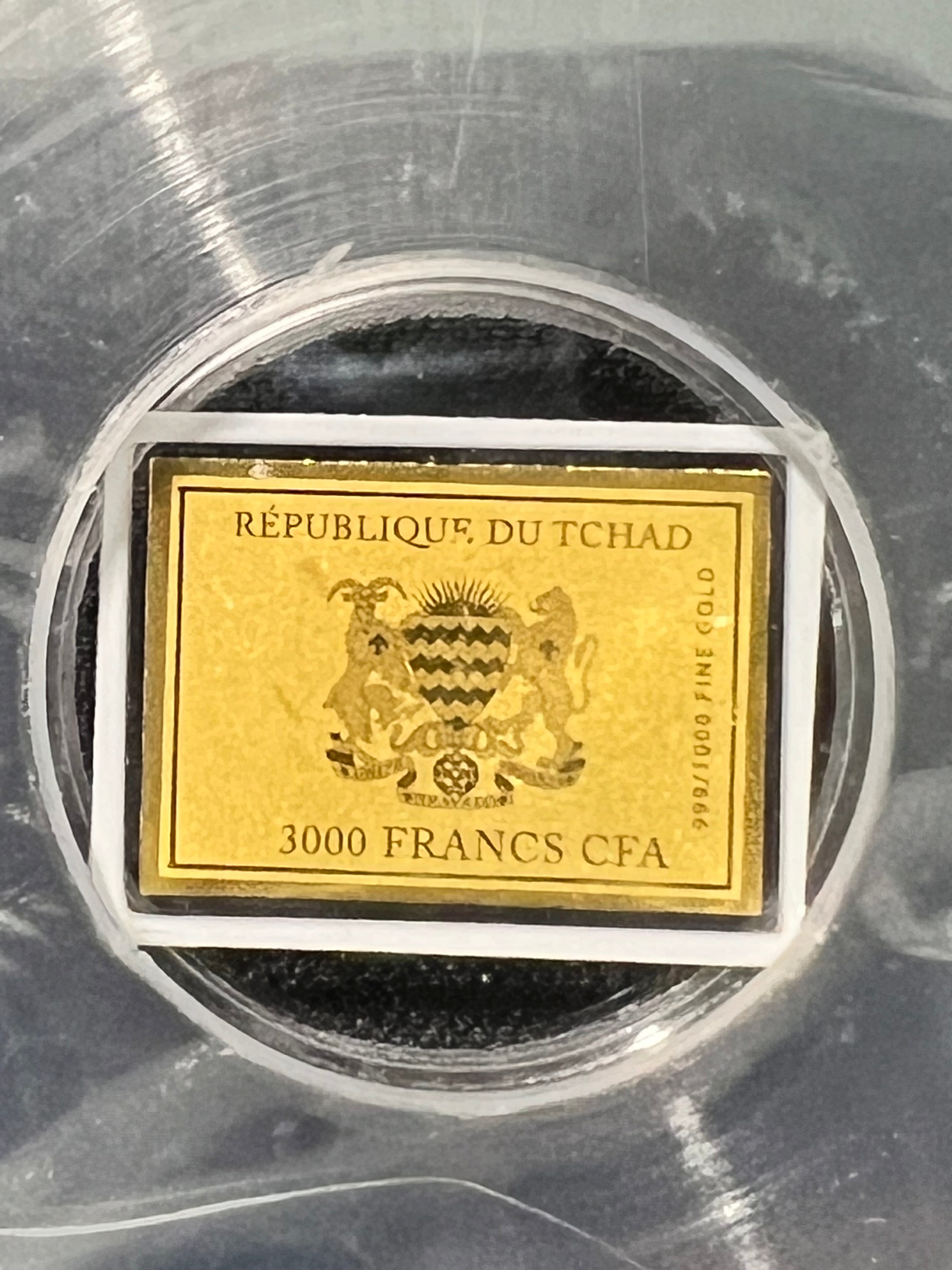 ICG MS70 3K Francs Republic of Chad .999 fine